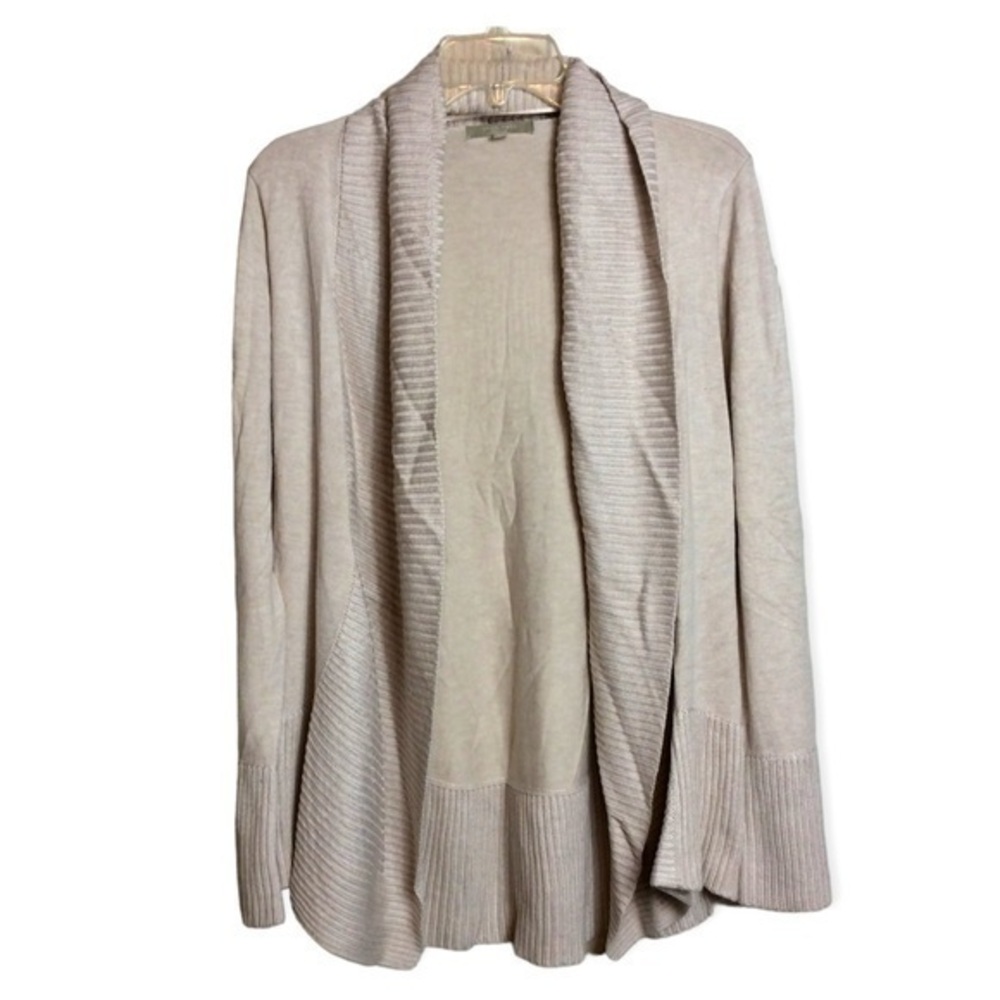 Joan Vass cream open cardigan.  Large